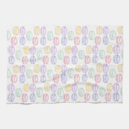 水彩フランスのマカロン キッチンタオル