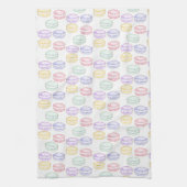 水彩フランスのマカロン キッチンタオル (縦)