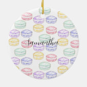 水彩フランスのマカロン セラミックオーナメント (裏面)