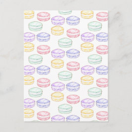 水彩フランスのマカロン ポストカード