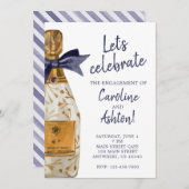 水彩フランスシャンパンパーティー 招待状 (正面/裏面)