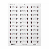 水彩フランスシャンパン ストライプのリボン付き ラベル (フルシート)