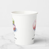 水彩フランス風マカロン専門のウェディングシャワーブラウニー 紙コップ (左)