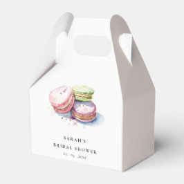 水彩フランス風マカロン専門のウェディングシャワーブランチ フェイバーボックス