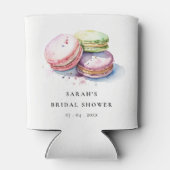 水彩フランス風マカロン専門の焼き菓子店 ブライダルシャワー 缶クーラー (裏面)