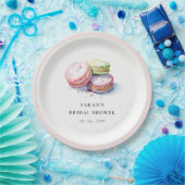 水彩フランス風マカロン専門店のウェディングシャワー ペーパープレート (パーティー)