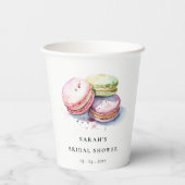 水彩フランス風マカロン専門店のウェディングシャワー 紙コップ (裏面)