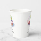 水彩フランス風マカロン専門店のウェディングシャワー 紙コップ (右)