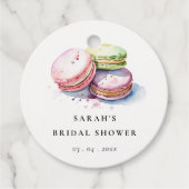 水彩フランス風マカロン専門店 ブライダルシャワー フェイバータグ (正面)
