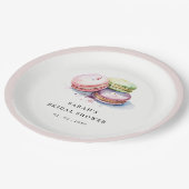 水彩フランス風マカロン専門店 ブライダルシャワー ペーパープレート (アングル)