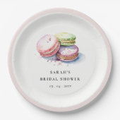 水彩フランス風マカロン専門店 ブライダルシャワー ペーパープレート (正面)