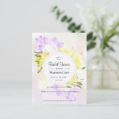 水彩フリーシアフラワーズブライダルシャワー インビテーションポストカード (スタンド正面)