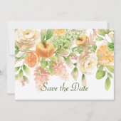 水彩フルーツとガーデンフラワー セーブザデート (正面)