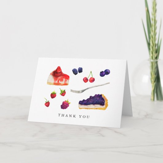 水彩フルーツとケーキありがとう サンキューカード (正面)