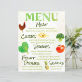 水彩フルーツと野菜メニュー (スタンド正面)