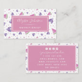 水彩フルーツのブドウとワタメロン ダイエティシャン 名刺 (正面/裏面)