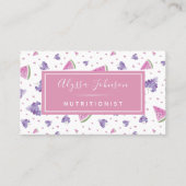 水彩フルーツのブドウとワタメロン ダイエティシャン 名刺 (正面)