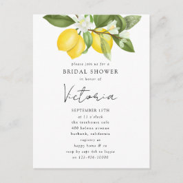 水彩フルーツのレモン ウェディングシャワー 招待状