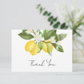 水彩フルーツのレモン ブライダルシャワー サンキューカード (スタンド正面)