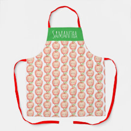 水彩フルーツアップル エプロン