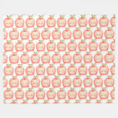 水彩フルーツアップル フリースブランケット (正面(横))