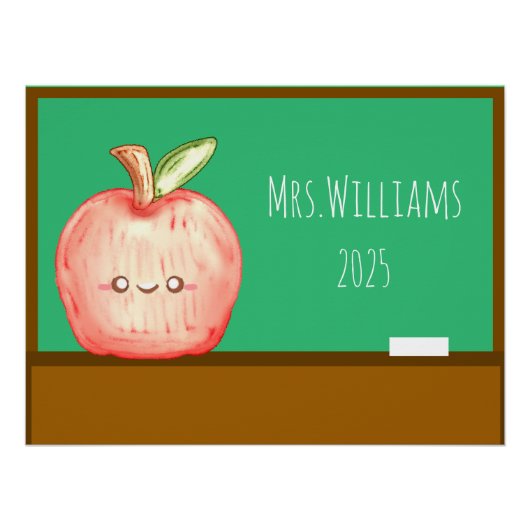 水彩フルーツアップル ポスター (正面)