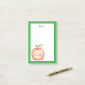 水彩フルーツアップル ポストイット (デスク上)