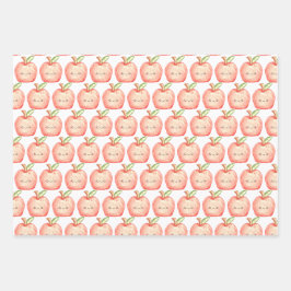 水彩フルーツアップル ラッピングペーパーシート