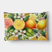 水彩フルーツオレンジ柄 アクセサリーポーチ (裏面)