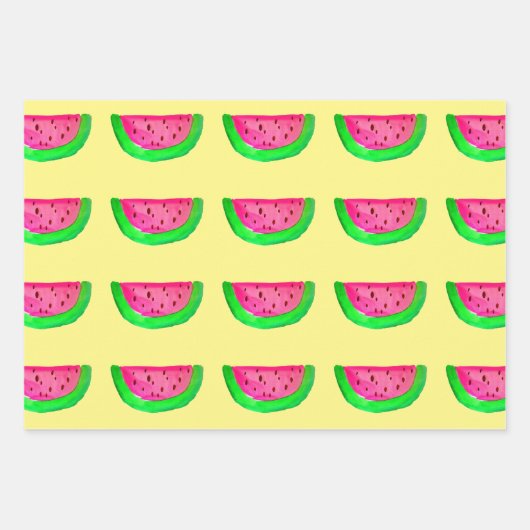 水彩フルーツカラフルポップ・アートの・フルーツデザイン ラッピングペーパーシート (正面)