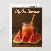 水彩フルーツデザイン – バック空白のテンプレート ポストカード (正面/裏面)