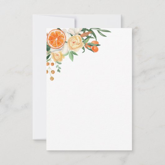 水彩フルーツ花のウェディングシャワーお礼カード サンキューカード (裏面)