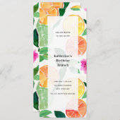 水彩フルーツ シトラス レモン ライム 花柄 パーティー 招待状 (正面/裏面)