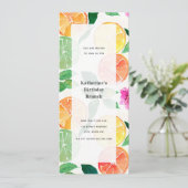 水彩フルーツ　レモン　ライム　フラワーパターン　パーティー 招待状 (スタンド正面)