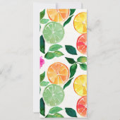 水彩フルーツ　レモン　ライム　フラワーパターン　パーティー 招待状 (裏面)