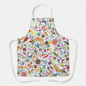 水彩フルーツ&野菜ヘルシーユニークシェフ エプロン (正面)