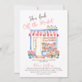 水彩フレッシュオフマーケットフローラブライダルシャワー 招待状 (正面)