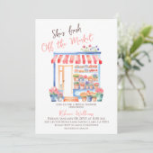 水彩フレッシュオフマーケットフローラブライダルシャワー 招待状 (スタンド正面)