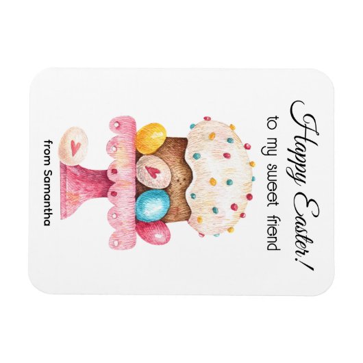 水彩フレンドのハッピーイースターフレキシブル磁石 マグネット (横)