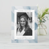 水彩フレームのエレガント卒業 案内状 (スタンド正面)