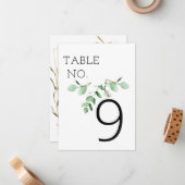 水彩フレームミニマリストテーブル番号テンプレート ノートカード (正面/裏面インサイチュ)