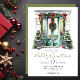 水彩フロントドアホリデーオープンハウス 招待状