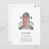 水彩フロントドア引っ越しました移動はがき ポストカード (正面/裏面)