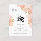 水彩フローブライダルシャワー登録カード 名刺 (正面)