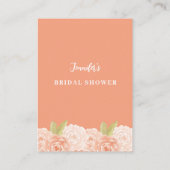 水彩フローブライダルシャワー登録カード 名刺 (裏面)
