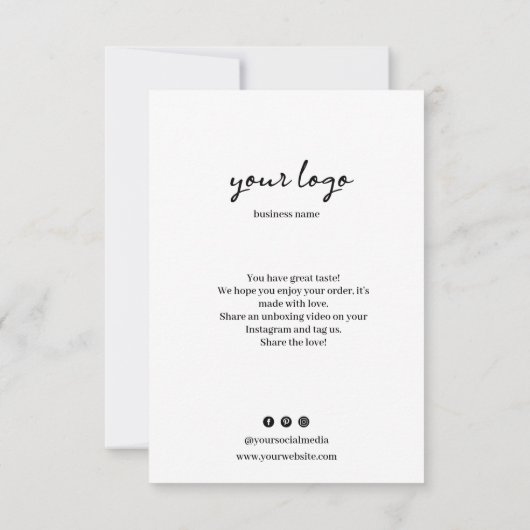 水彩フローラありがとう名刺 サンキューカード (裏面)