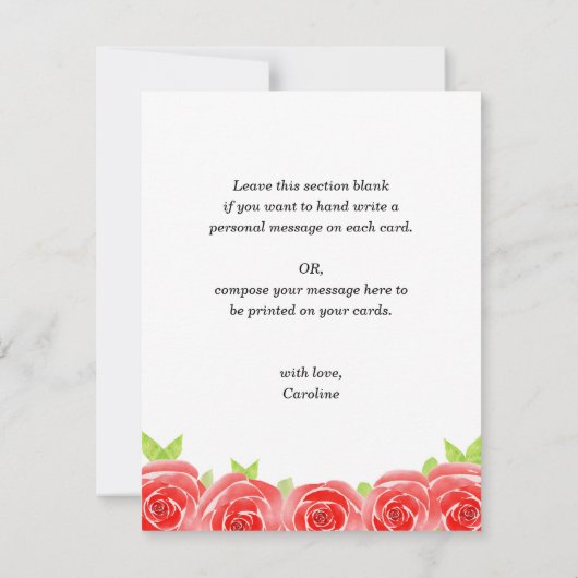 水彩フローラありがとう サンキューカード (裏面)