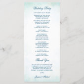 水彩フローラいかりティール(緑がかった色)ビーチ結婚式 プログラム (裏面)