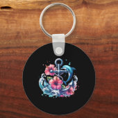 水彩フローラいかりドルフィン航海のシーアニメーション キーホルダー (正面)