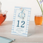 水彩フローラいかりブルーストライプ結婚ズ 台座サイン (インサイチュ)